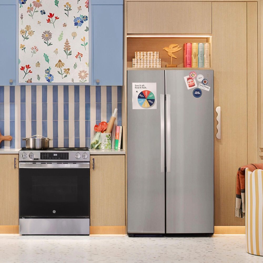 GE Appliances 24 Cu. Ft. Counter-Depth Side-By-Side Refrigerator in Fingerprint Resistant Stainless, , large