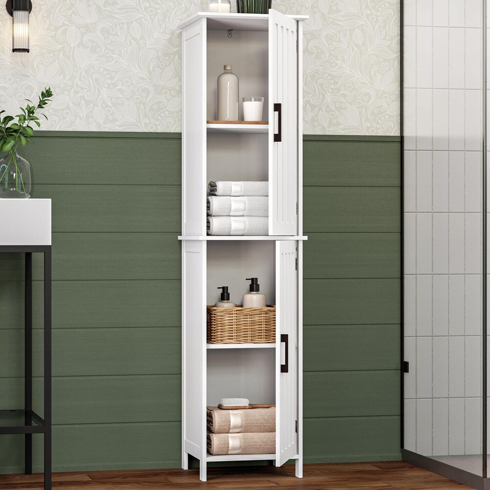 RiverRidge Home Monroe 2-Door Tall Cabinet in White, , large