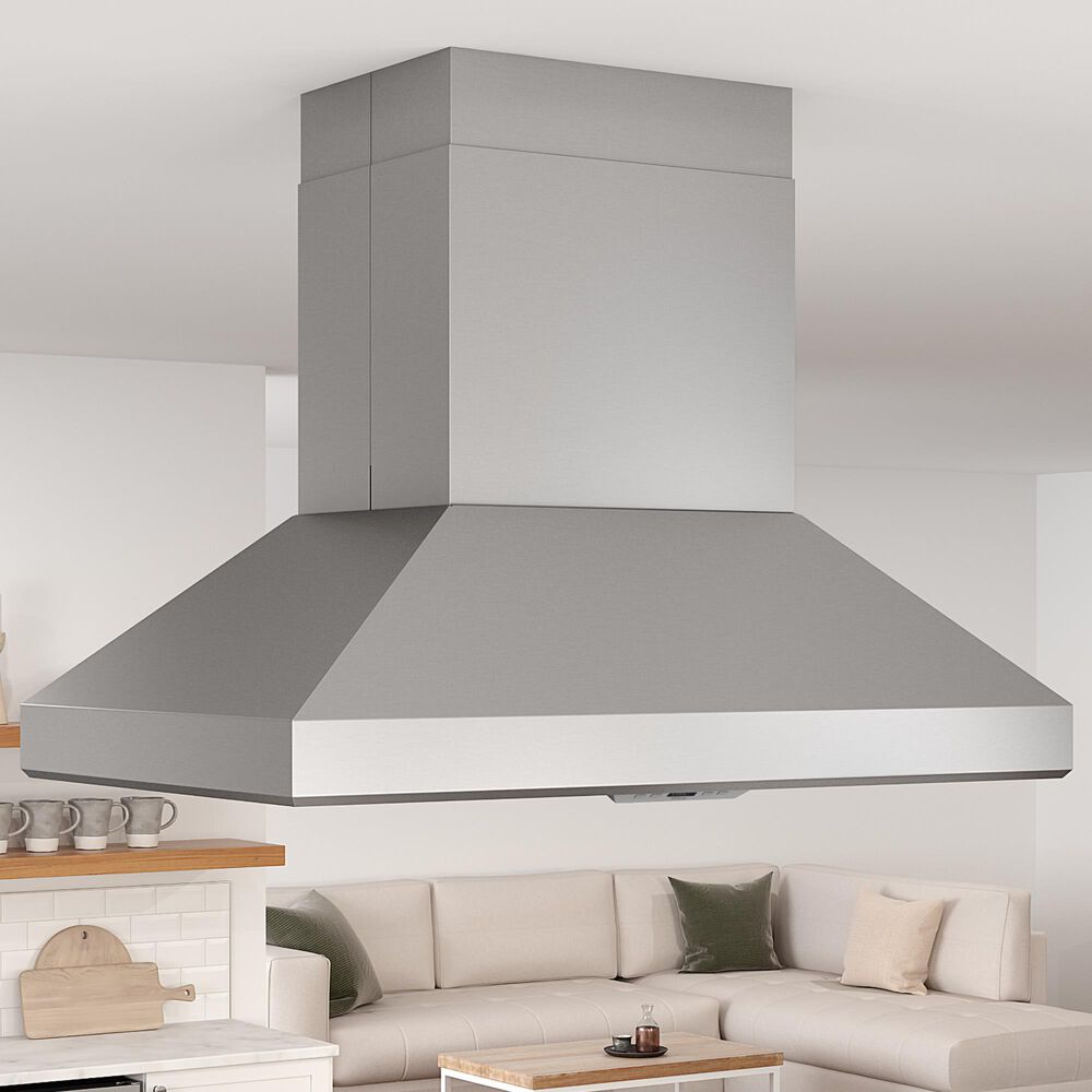 Zephyr Titan 42" Externally Vented Island Range Hood with TruHue in Stainless Steel, , large
