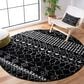 Safavieh Tulum  6"7" Round Black and Ivory Area Rug, , large