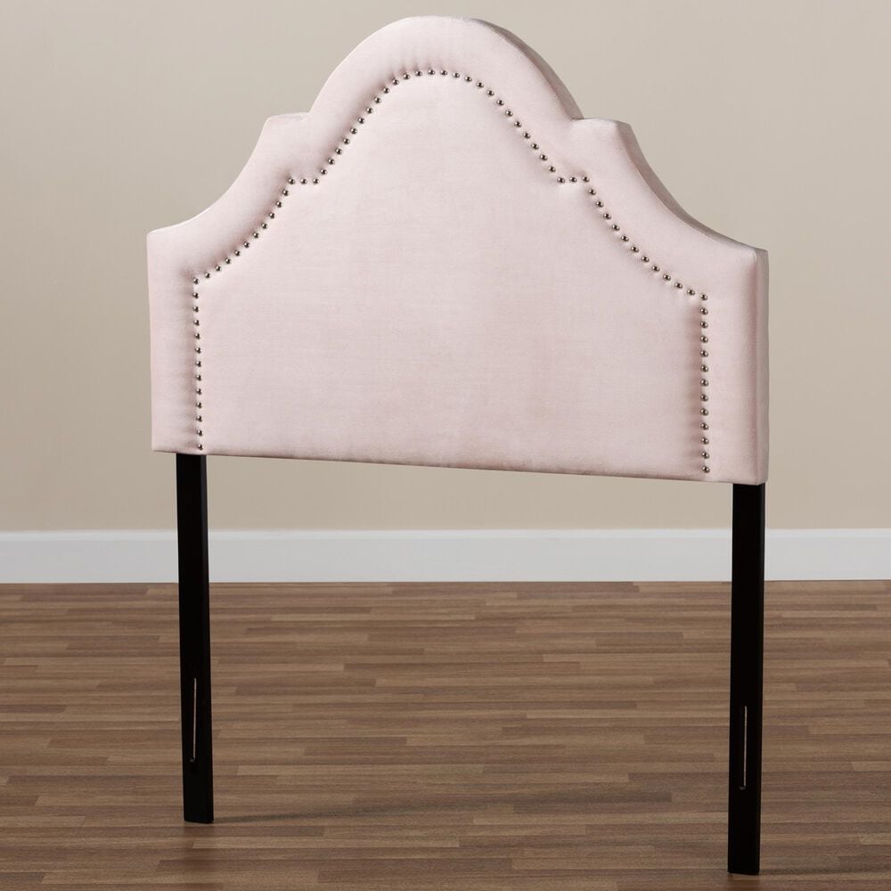 Baxton Studio Rita Twin Panel Headboard in Light Pink, , large