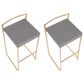 Lumisource Fuji Stackable Barstool with Grey Faux Leather in Gold (Set of 2), , large