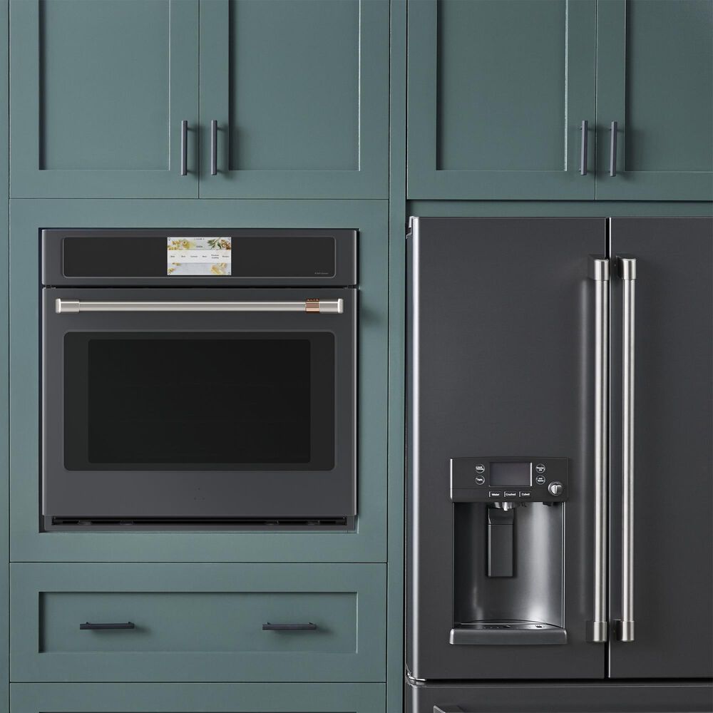 Cafe 2-Piece Kitchen Package with Matte Black 30" Smart Built-In Convection Single Wall Oven and Stainless Steel 30" Gas Cooktop, , large