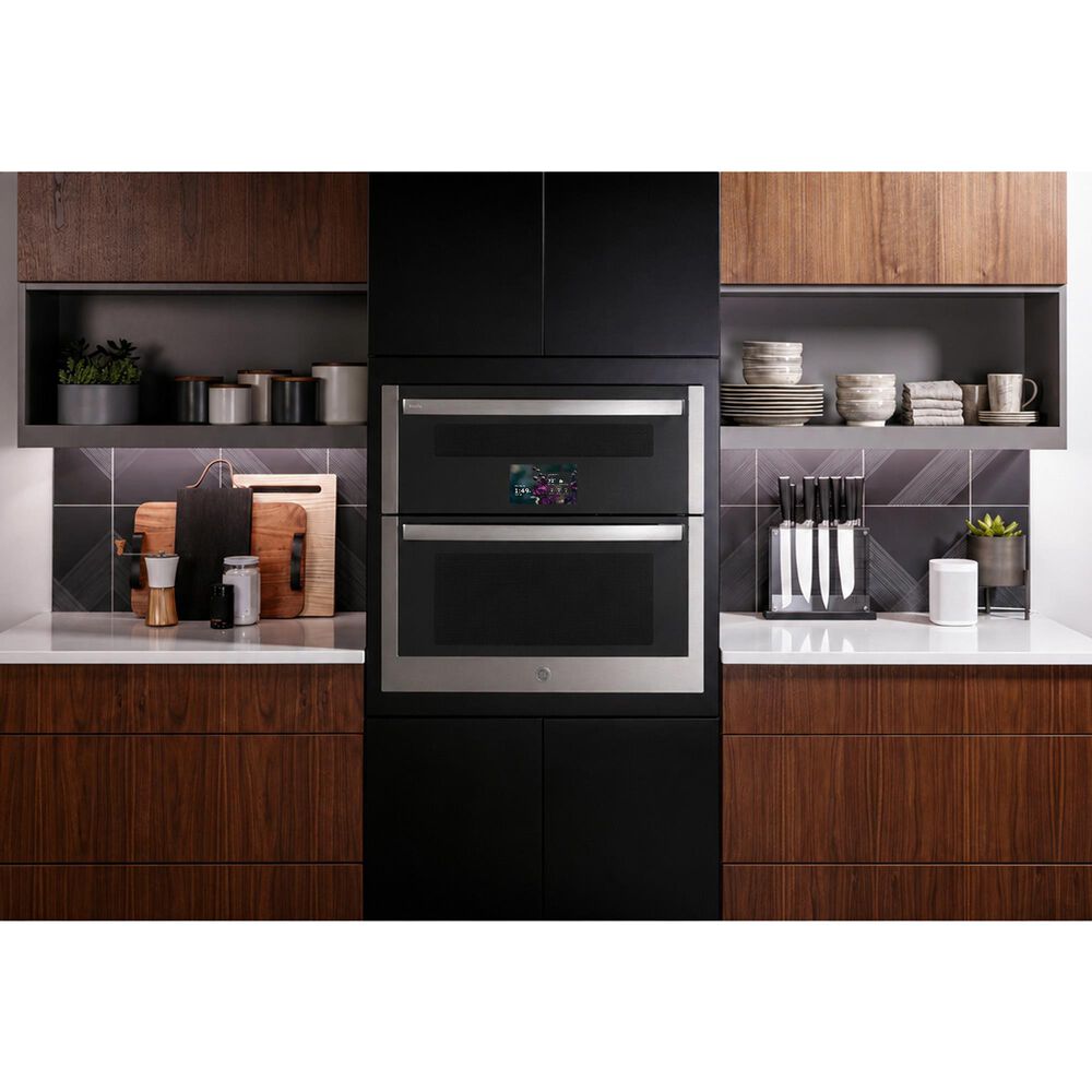 GE Profile 30" Smart Built-in Twin Flex Convection Wall Oven in Stainless Steel, , large