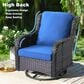HOMLUX HOMLUX 6-Piece Patio Furniture Set with Swivel Rocking Chairs, High Back Outdoor Wicker Sofa Couch, Brown Rattan in Navy Blue, , large