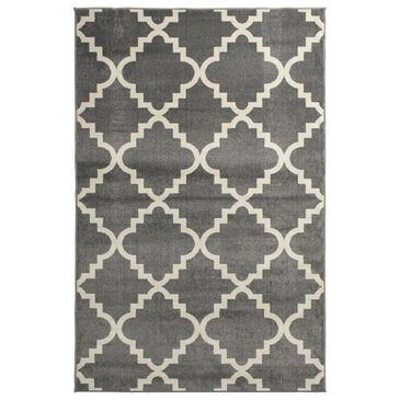 Central Oriental Terrace Tropic Taza 5" x 7"3" Stone and Snow Area Rug, , large