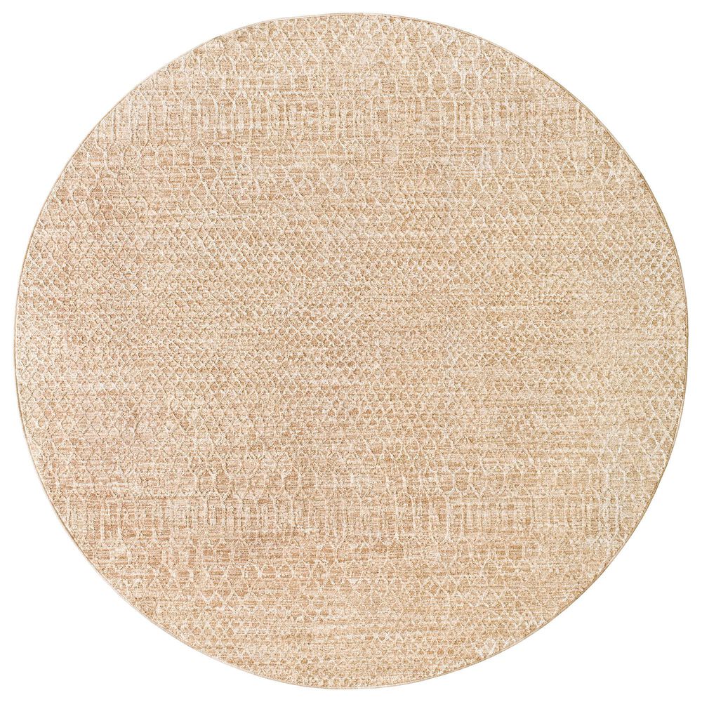 Surya Masterpiece MPC-2302 Beige, Tan and Medium Brown 5"3" Round Area Rug, , large