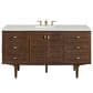 James Martin Vanities Amberly 60" Single Bathroom Vanity in Mid-Century Walnut with 3 cm Lime Delight Quartz Top and Rectangular Sink, , large
