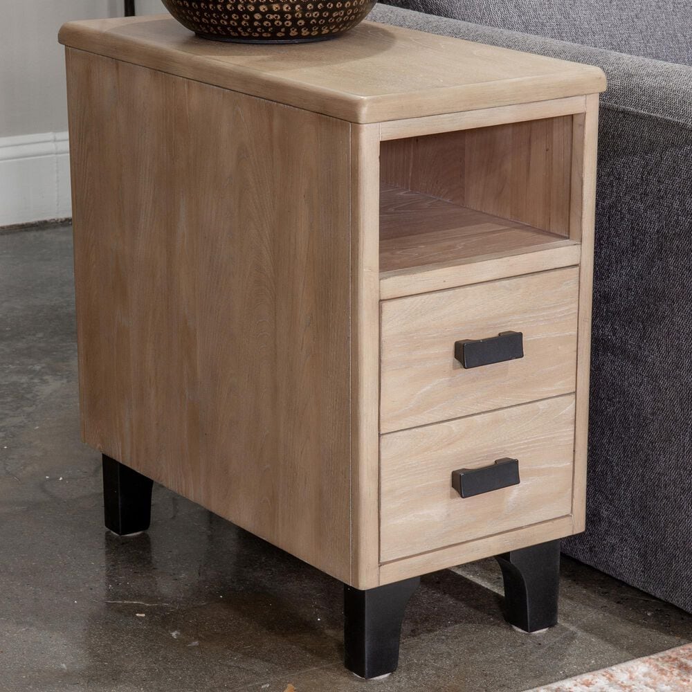 Signature Design by Ashley Freslowe 2-Drawer Chairside End Table in Light Brown and Black, , large