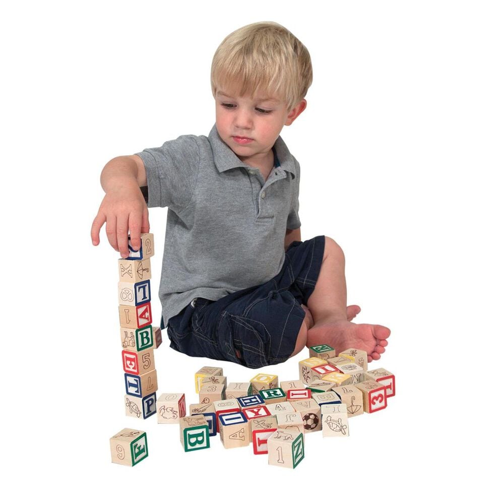 Melissa &amp; Doug Wooden ABC and 123 Blocks, , large