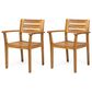 Hearth and Haven Stamford Patio Dining Chair in Teak (Set of 2), , large