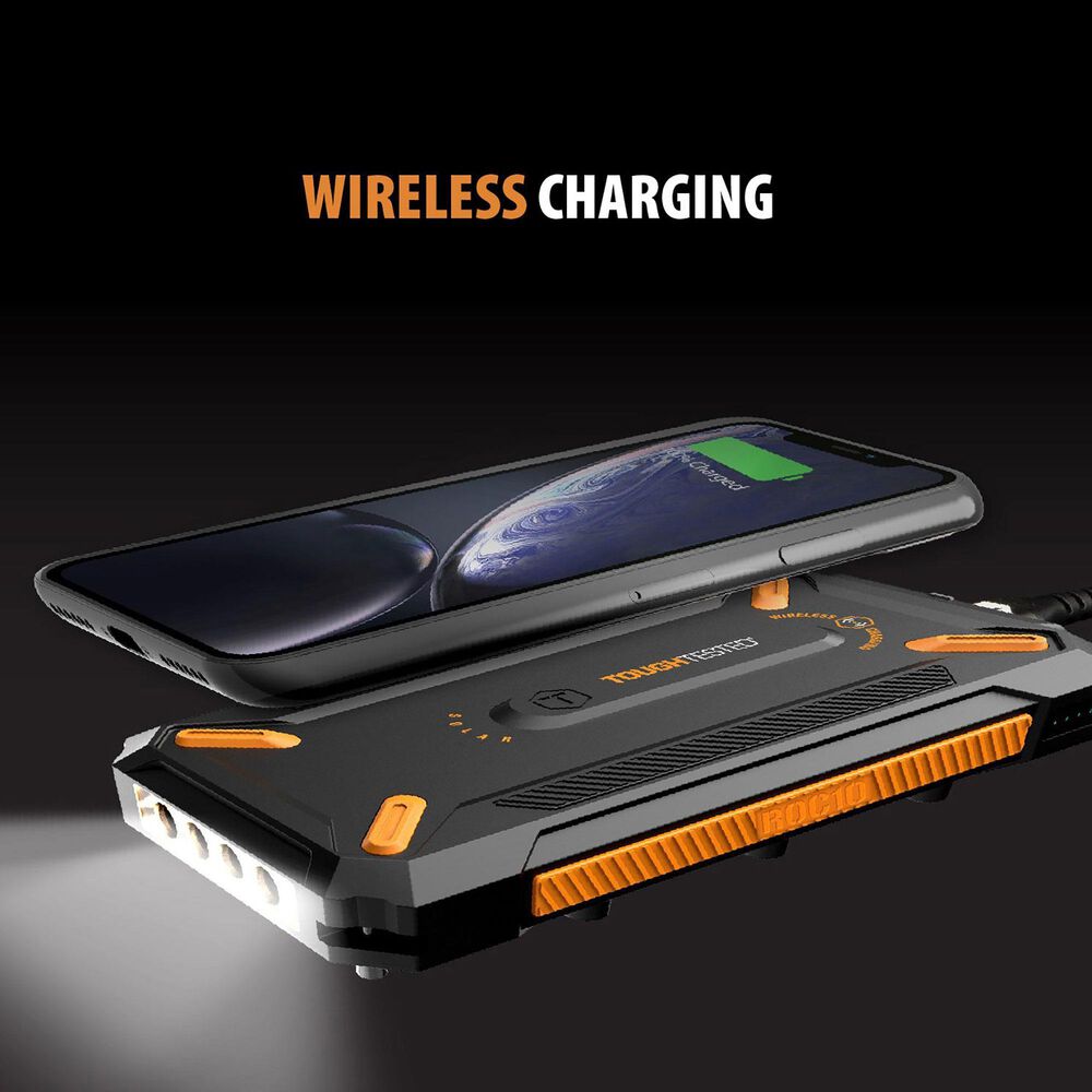 ToughTested 10000 Mah Solar Charger and Wireless Portable Power Bank