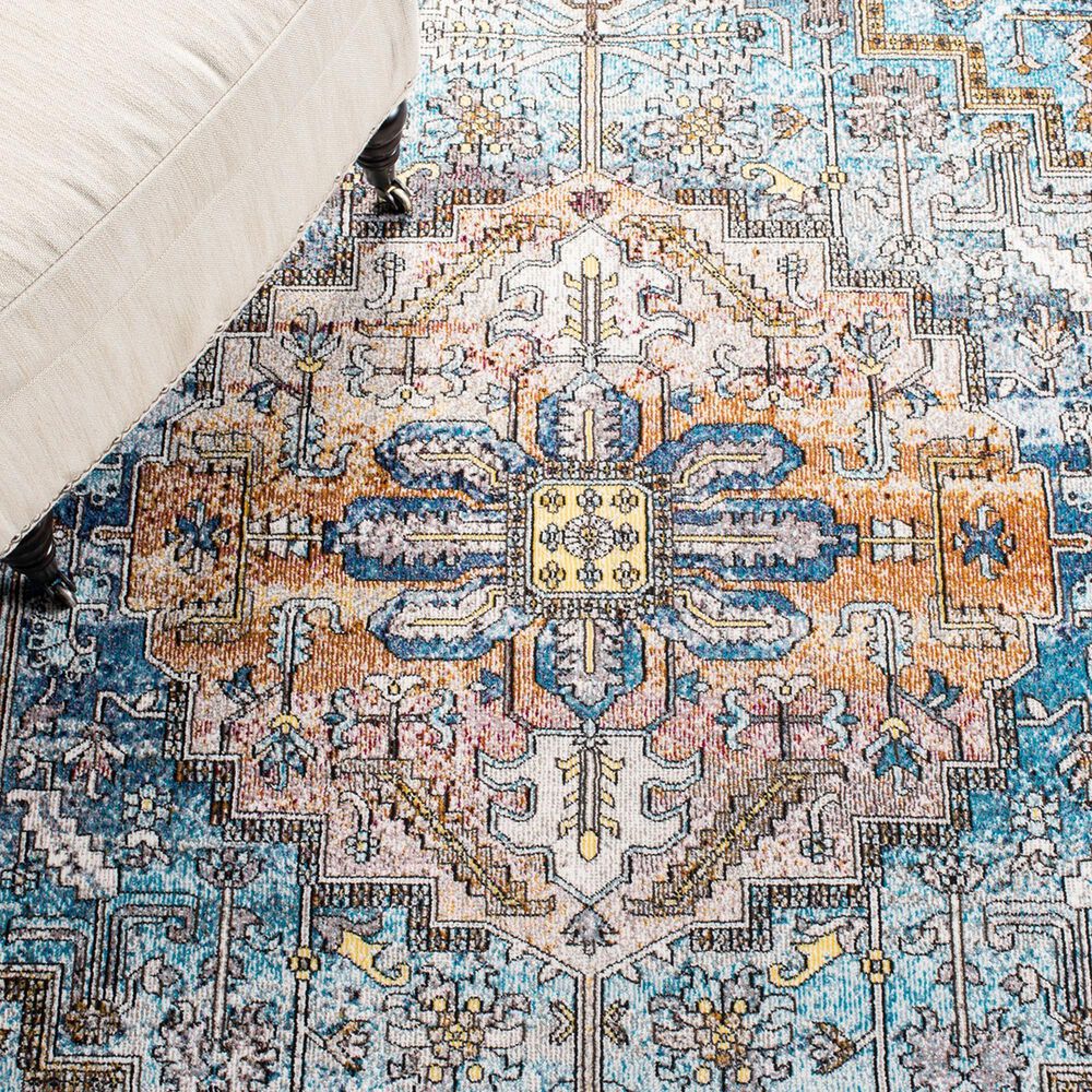 Safavieh Aria 8&#39; x 10&#39; Turquoise and Light Orange Area Rug, , large