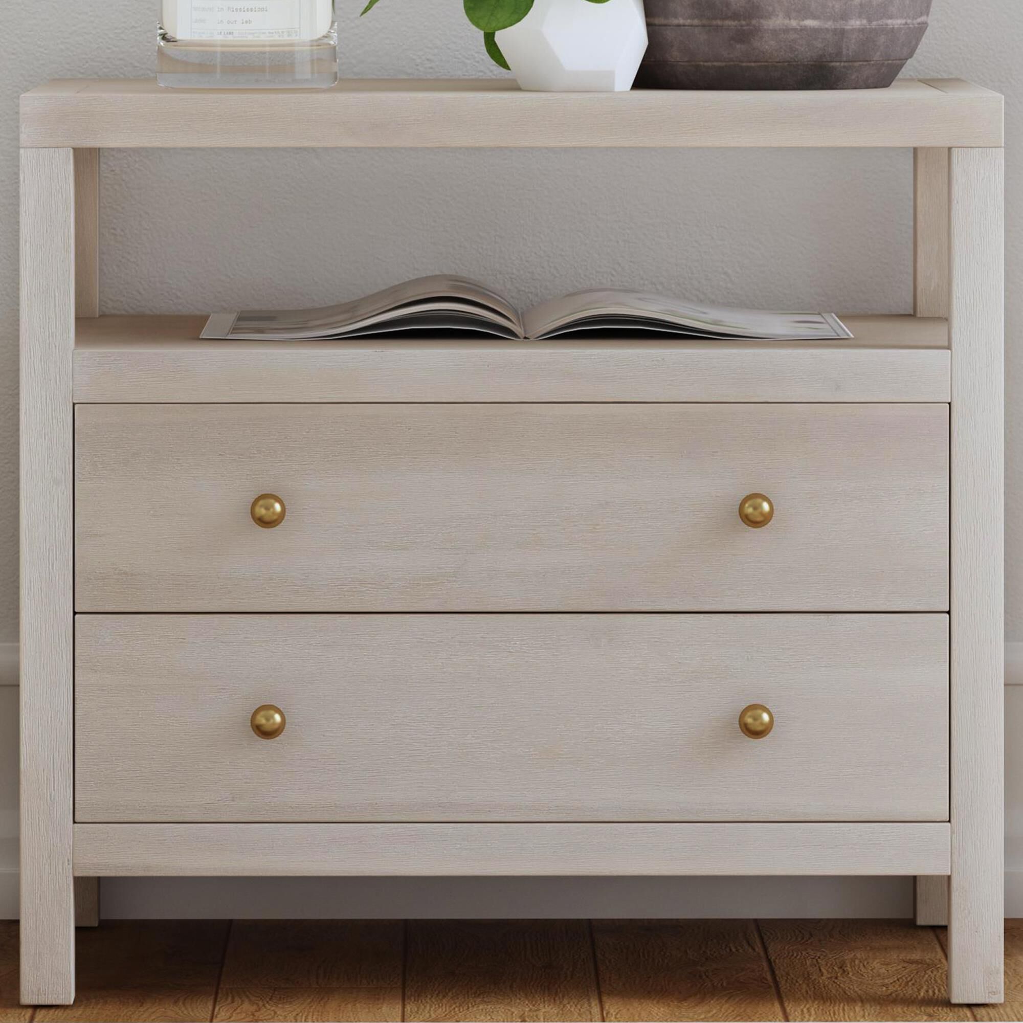 Butler Specialty Company Nora 2-Drawer Wide Nightstand with Open