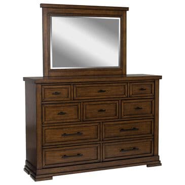 Ashley Taffenbrook 10-Drawer Dresser and Mirror in Medium Brown, , large