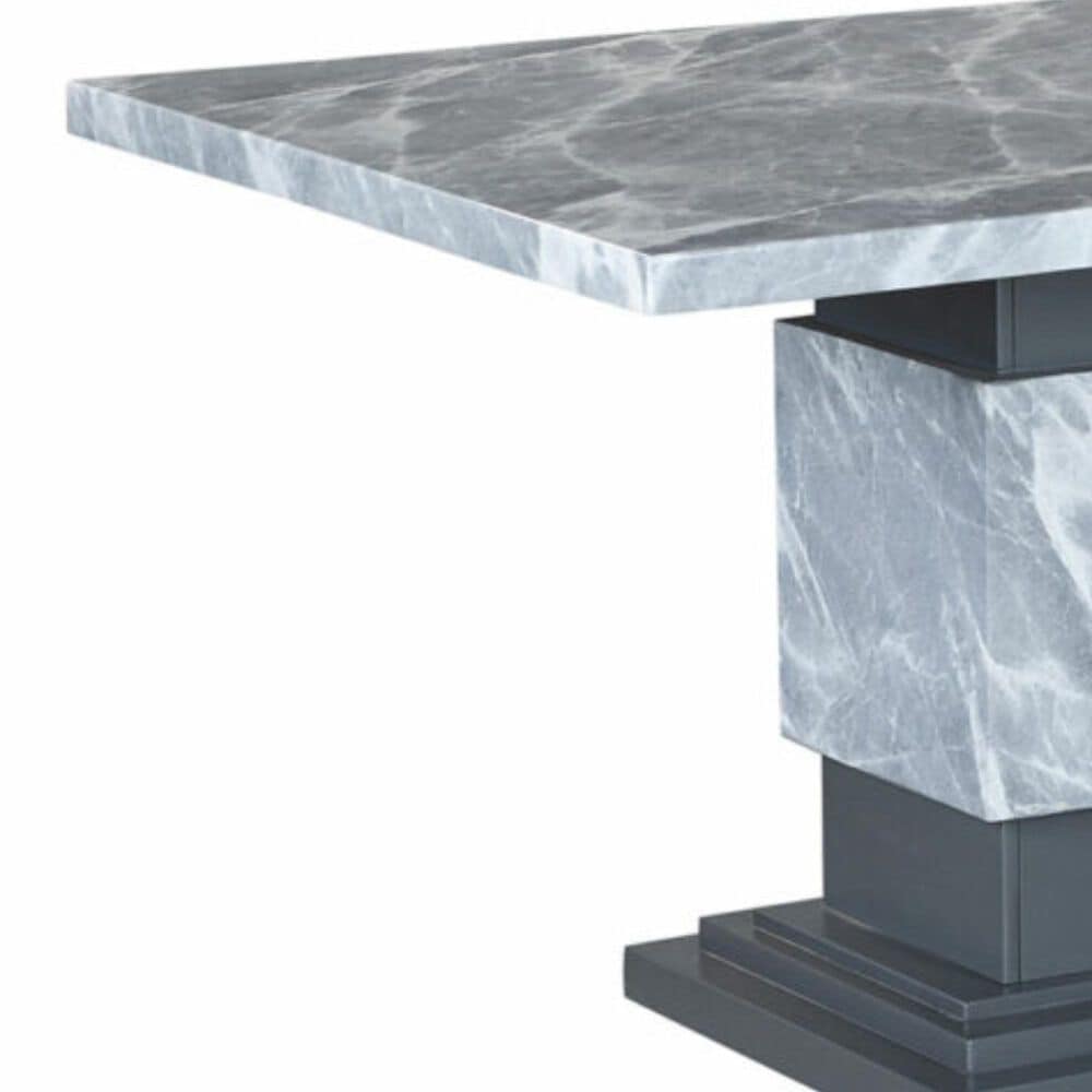 Global Furniture USA Double Pedestal Rectangular Dining Table in Grey  - Table Only, , large