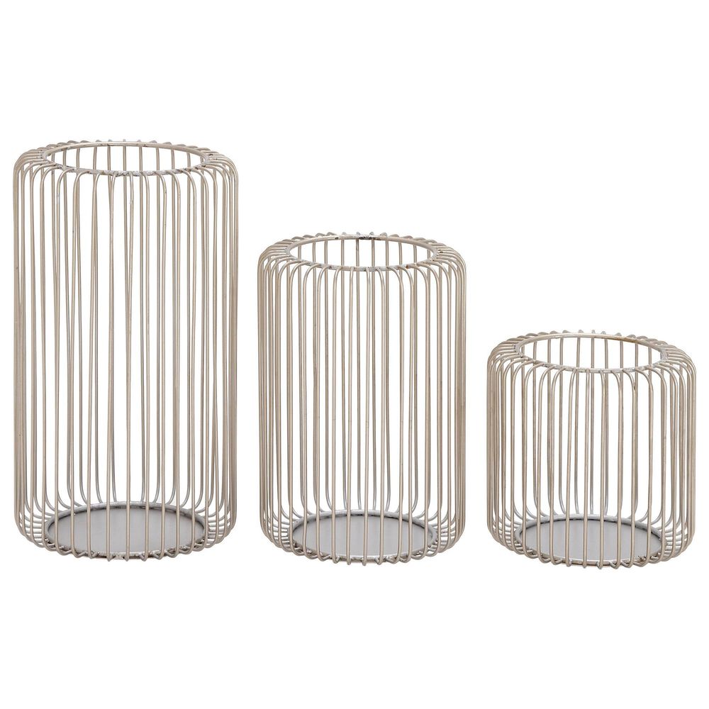 Maple and Jade Metal Lantern in Silver (Set of 3), , large