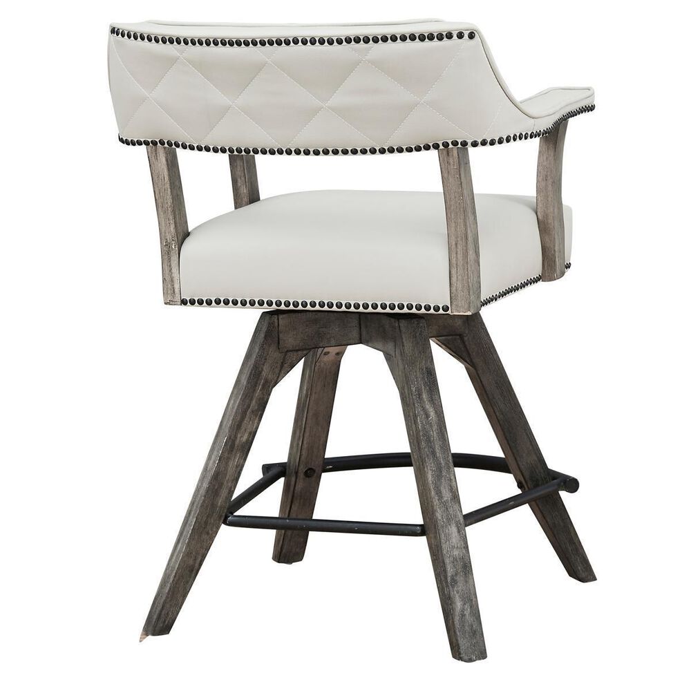 Radius PGA 25&quot; Swivel Counter Height Stool in Rustic Washed Gray, , large