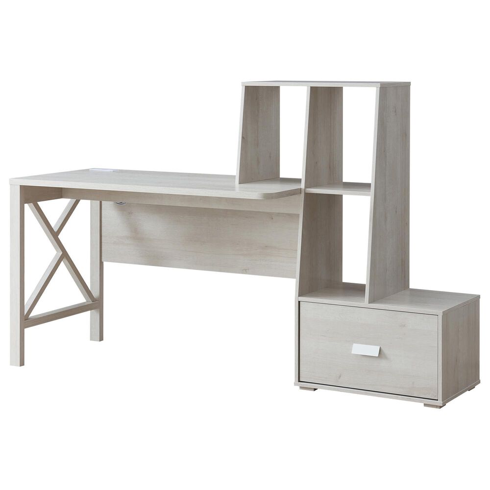 Furniture of America Hinkle Desk in White Oak, , large
