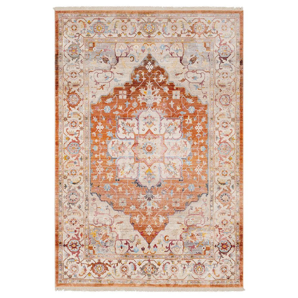 Surya Ephesians 3"9" x 5"3" Orange, Pink, Gray, Cream, Aqua and Camel Area Rug, , large