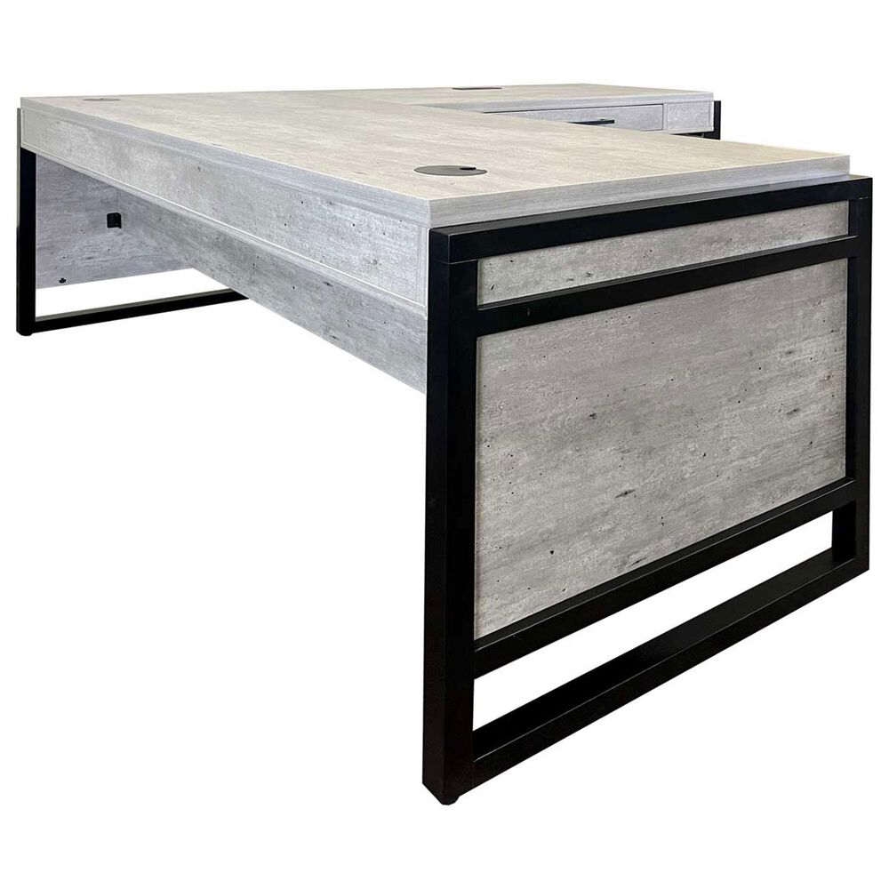 Wycliff Bay Mason L-Shaped Desk in Gray and Black, , large