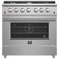 Forno Galiano 36" Freestanding Gas Range in Stainless Steel, , large