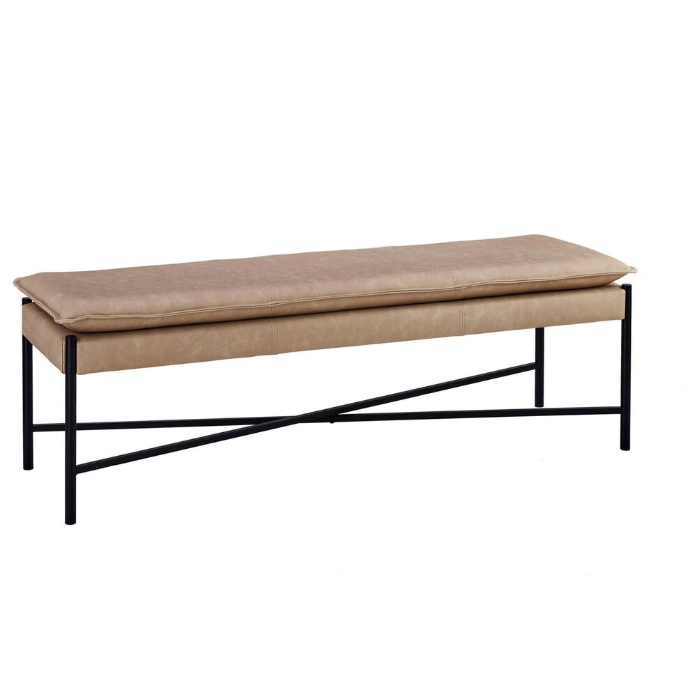 Southern Lighting Micah Bench with Mushroom Cushion in Black, , large
