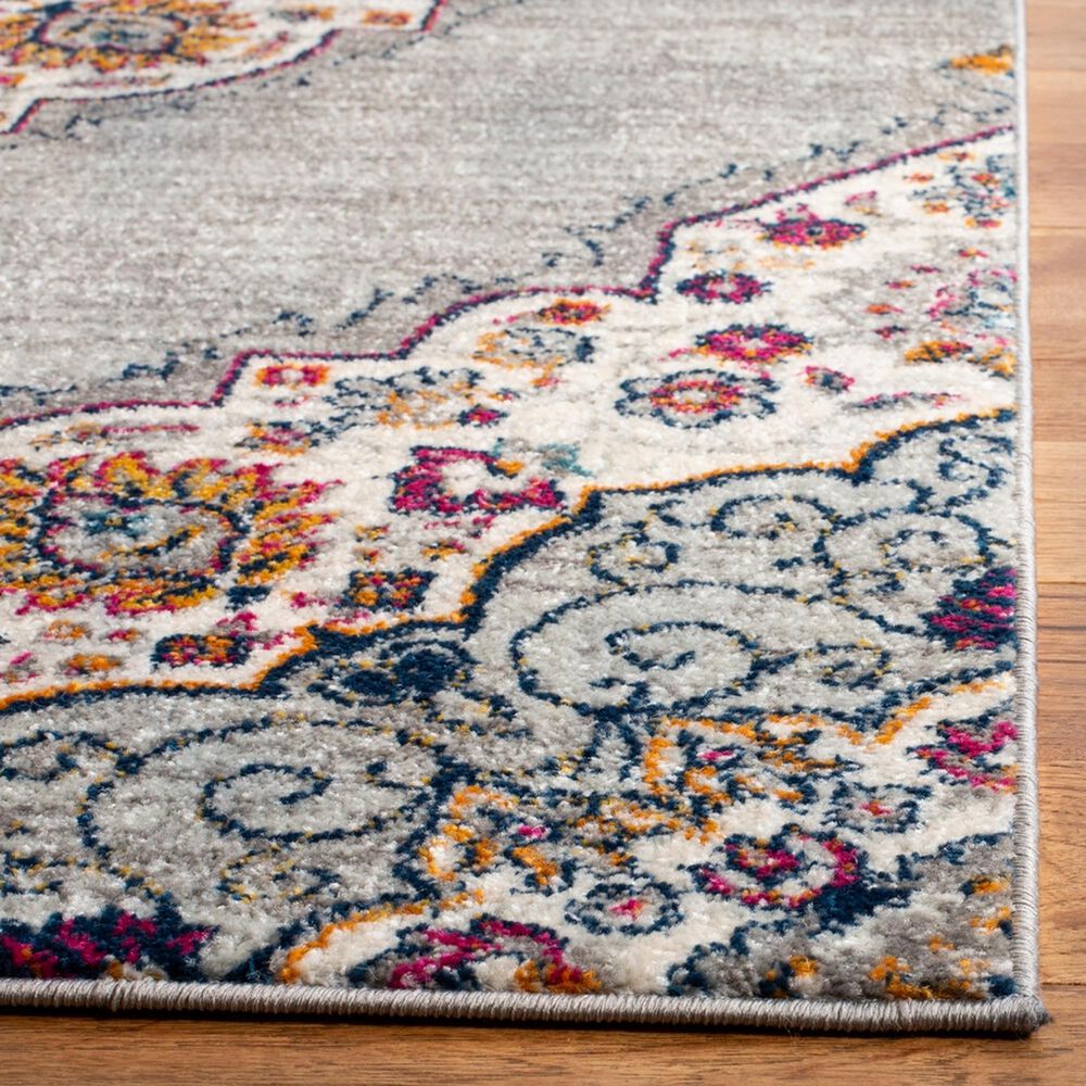 Safavieh Madison MAD153R 2&#39;3&quot; x 8&#39; Light Grey and Fuchsia Runner, , large
