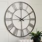Ashley Paquita Wall Clock in Antique Silver, , large