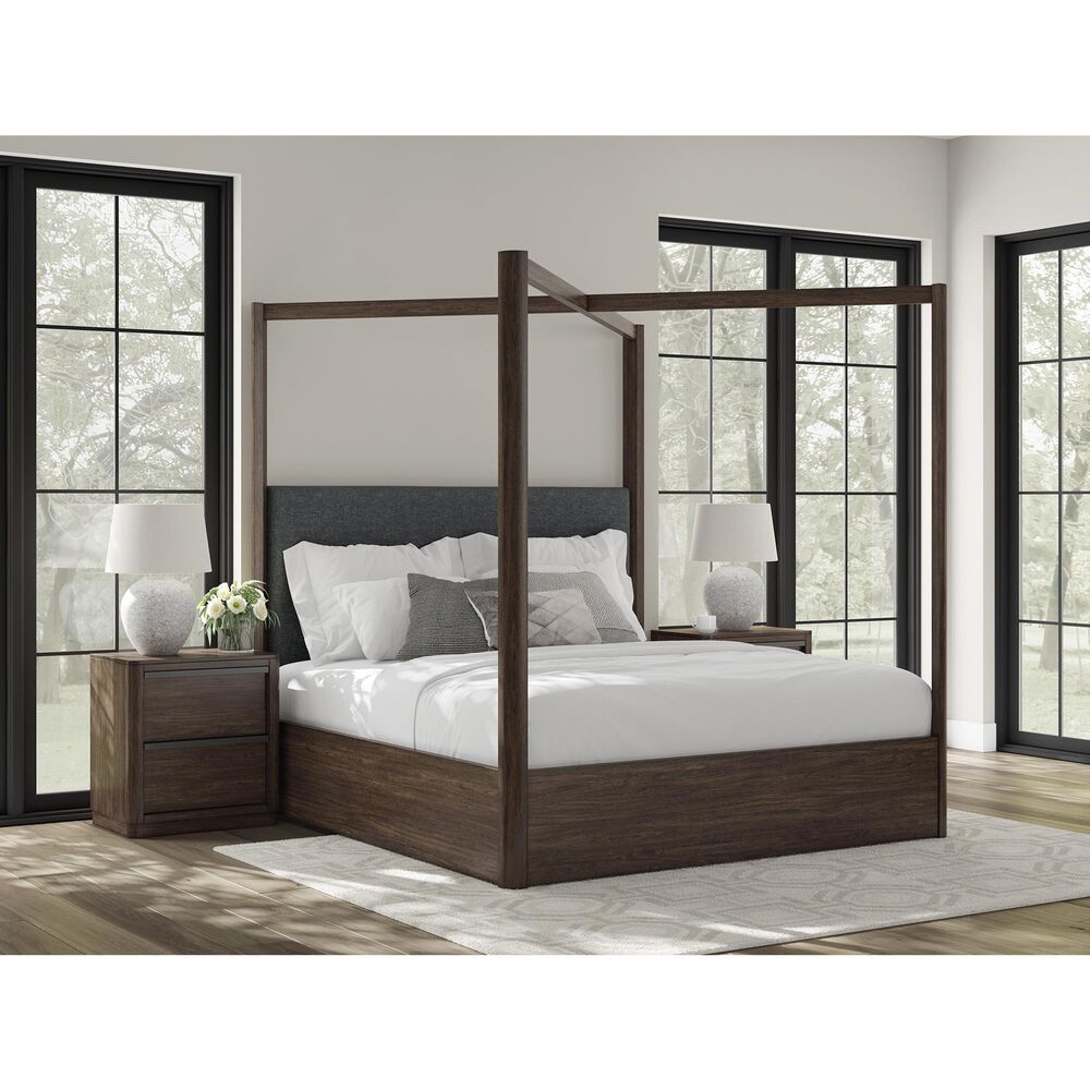 Ashley Dilenno California King Canopy Bed in Dark Brown, , large