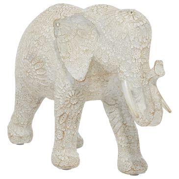 Maple and Jade Eclectic Resin Sculpture in White, , large