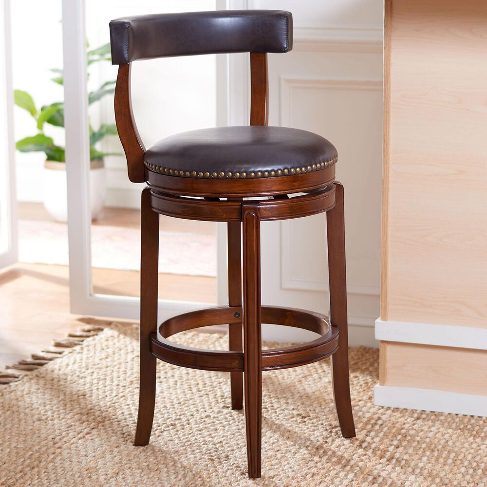 Safavieh Luigi Barstool in Walnut/Brown, , large