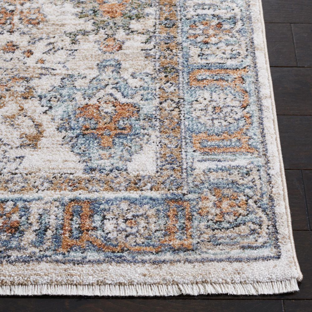 Safavieh Jasmine  2&#39;2&quot; x 9&#39; Ivory and Blue Runner, , large