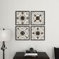 Maple and Jade 16" x 16" Rustic Wall Decor in Gold and Black (Set of 4), , large