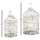Maple and Jade Round Vintage Birdcage in Distressed White (Set of 2), , large