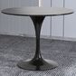 Leisuremod LeisureMod Verve Collection 36 Round Dining Table, Black Base with Sintered Stone Black Top, , large