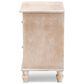 Baxton Studio Celia 2-Drawer Quatrefoil End Table in White Washed Oak, , large