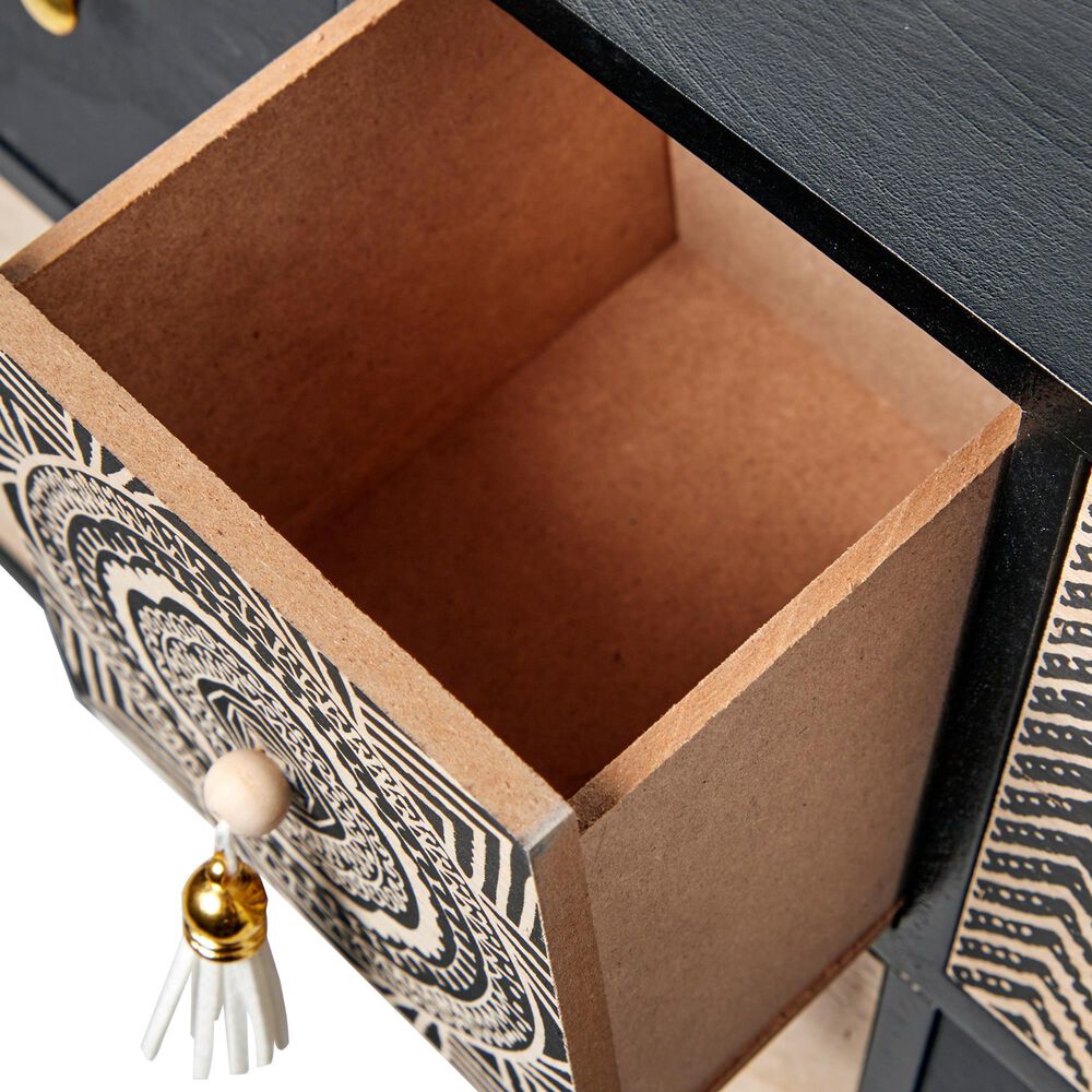 Maple and Jade Eclectic Jewelry Box in Light Brown, Matte Black and White, , large