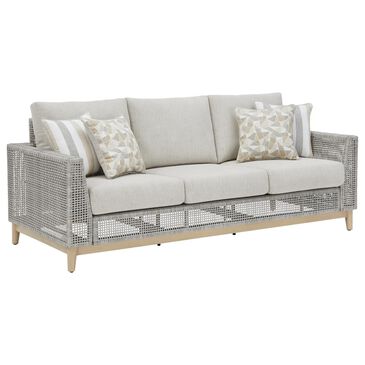 Ashley Seton Creek Stationary Patio Sofa in Gray, , large