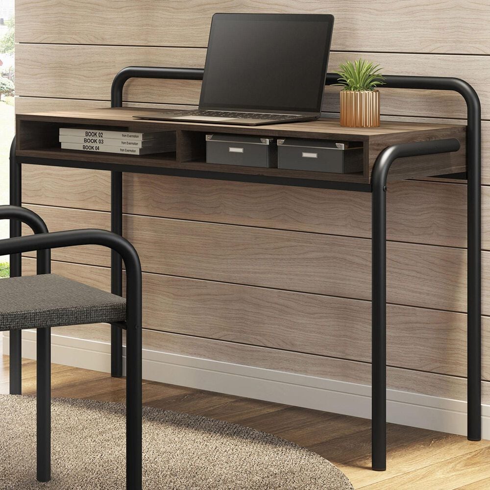 Rta Products Llc Allure Modern Classic Writing Desk in Walnut and Black, , large