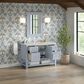 James Martin Vanities Breckenridge 48" Single Bathroom Vanity in Serenity Blue with 3 cm Victorian Silver Quartz Top and Rectangular Sink, , large