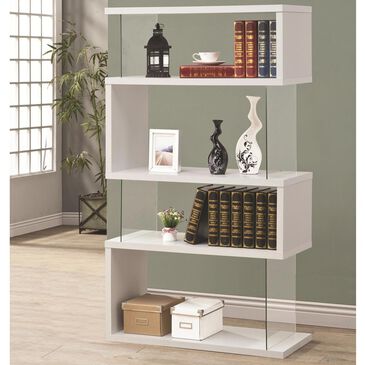 Pacific Landing Asymmetrical Snaking Bookshelf in White, , large