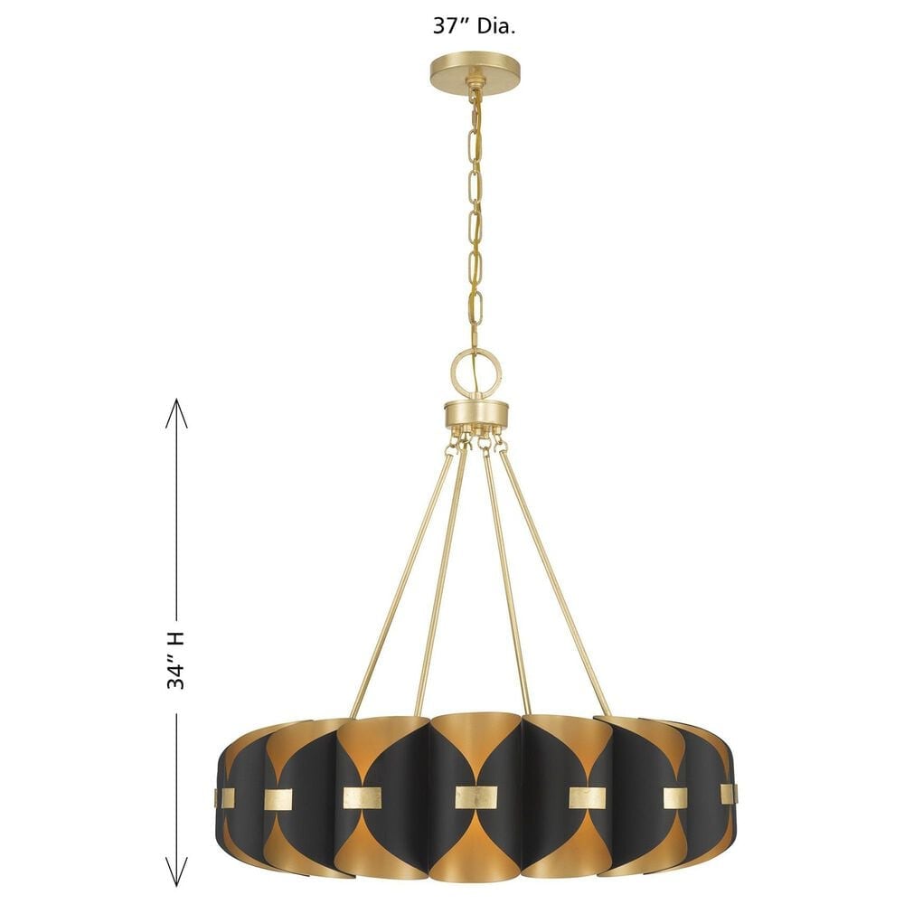Savoy House Pelham 16-Light Chandelier in Black Cashmere and True Gold, , large