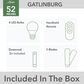 Hunter Gatlinburg Easy Install 52" LED Indoor Ceiling Fan with Light and Remote in Matte White with Light Oak Blades, , large
