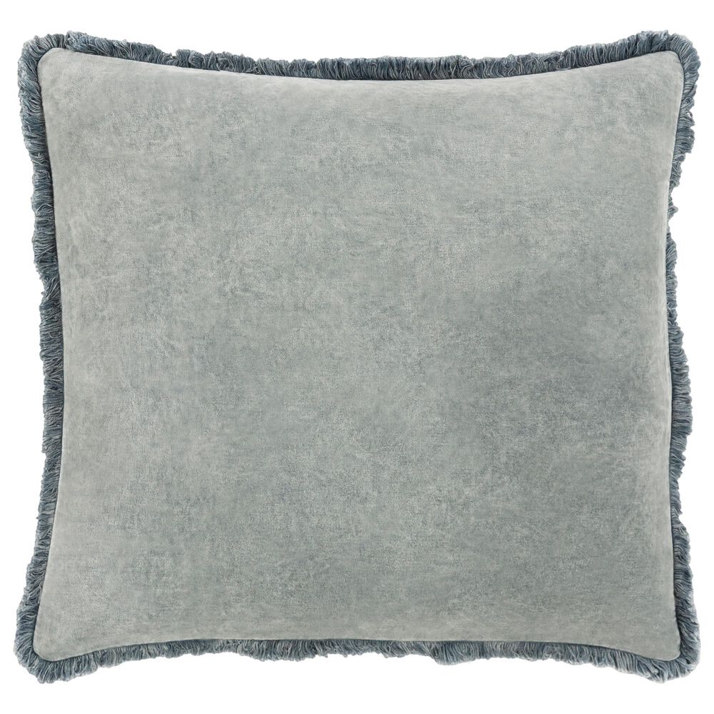 Surya Washed Cotton Velvet 20" x 20" Down Pillow in Slate, , large