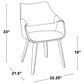 LumiSource Curvo Arm Chair with Black Faux Leather Cushion in Whitewashed Wood (Set of 2), , large