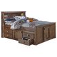 Rusticvale Full Captains Bed with 6 Drawers in Chestnut Finish, , large