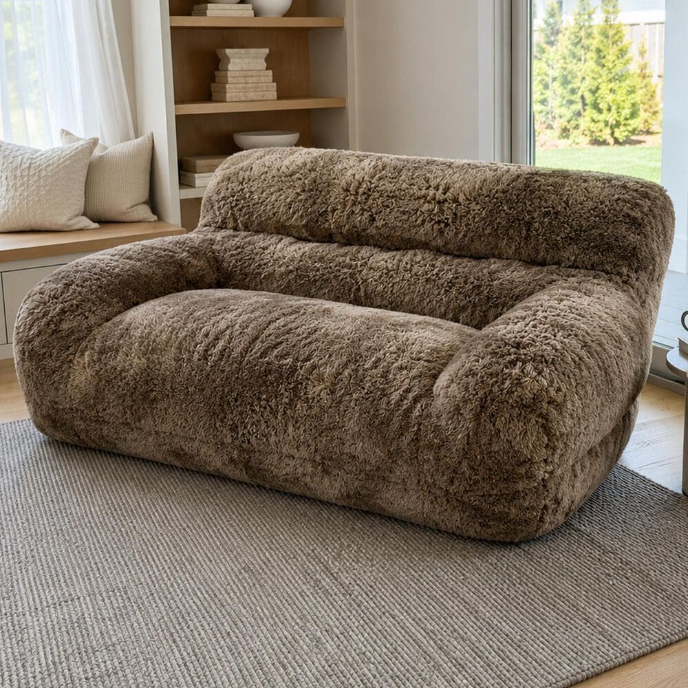 Hearth and Haven Stationary Sofa in Dark Brown, , large