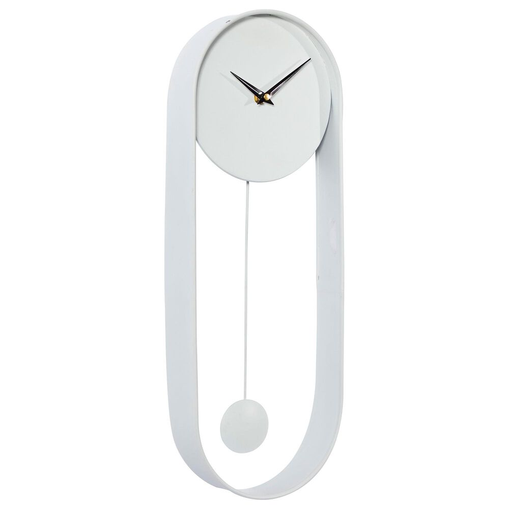 CosmoLiving by Cosmopolitan 7.5" x 20" Wall Clock in White, , large