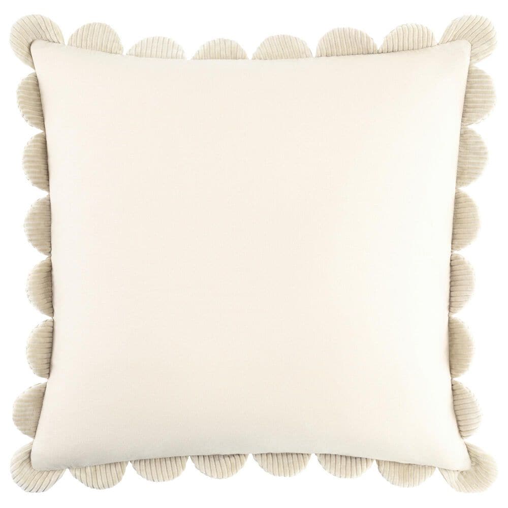 Surya Corduroy Quarters 20" Square Throw Pillow in Cream, , large